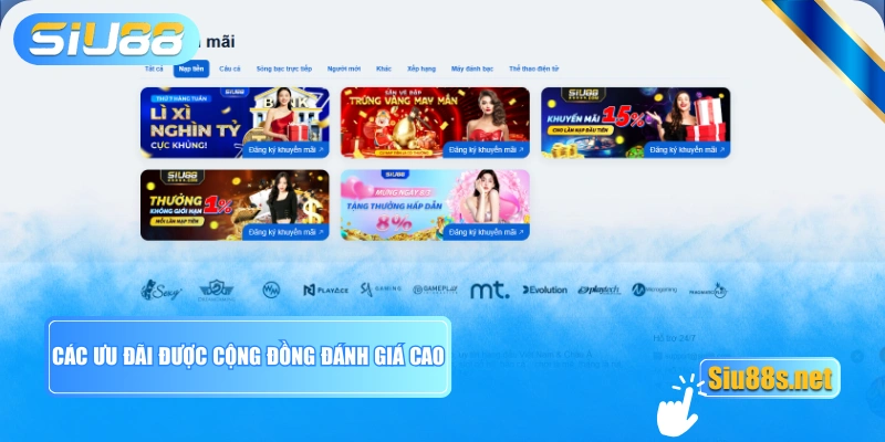 Các ưu đãi được cộng đồng đánh giá cao