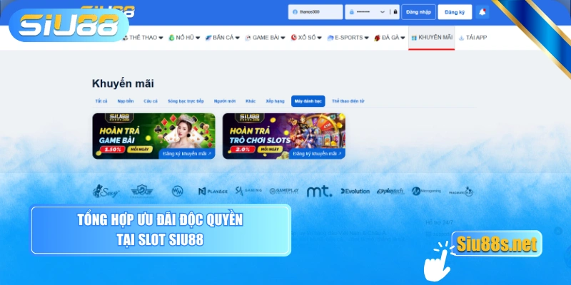 Tổng hợp ưu đãi độc quyền tại Slot Siu88